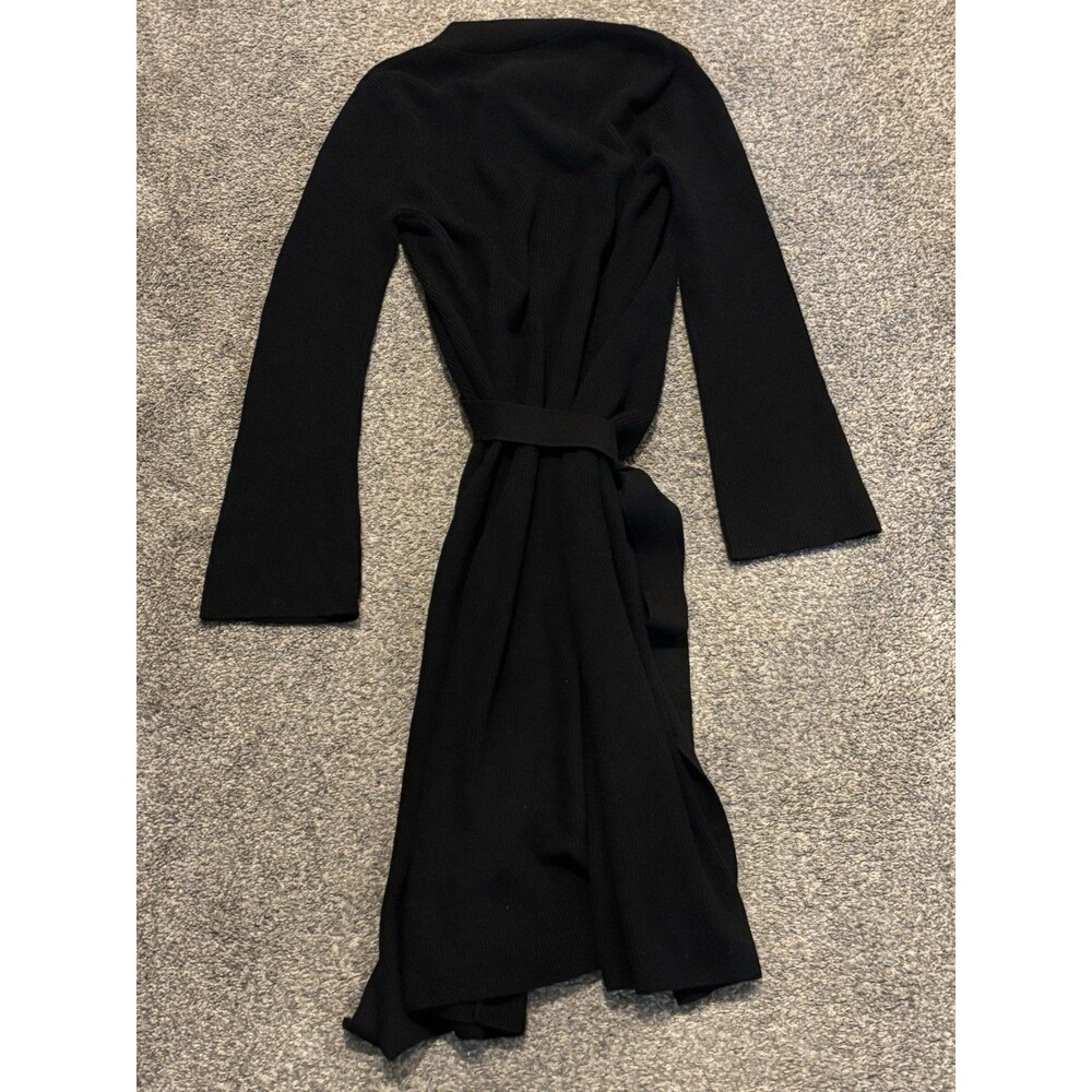 Banana Republic Sweater Dress Size Small Petite Black Ribbed Wrap Knee Length - Picture 9 of 9